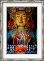 Framed Maitreya Buddha at Thiksey Monastery, Leh, Ledakh, India