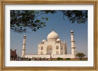 Framed Asia, India, Taj Mahal with trees above as framing element