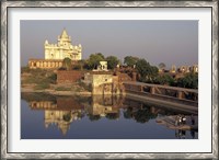 Framed Temple Reflection and Locals, Rajasthan, India