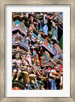 Framed Hindu Figurines on Temple, Bangalore, India