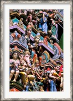 Framed Hindu Figurines on Temple, Bangalore, India