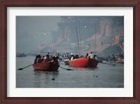 Framed Boats in the Ganges River, Varanasi, India