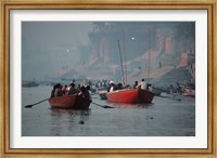 Framed Boats in the Ganges River, Varanasi, India