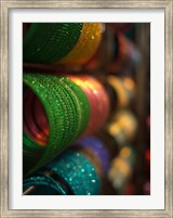 Framed Bangles are stacked up at a store in Bangalore, Karnataka, India,