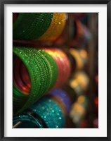 Framed Bangles are stacked up at a store in Bangalore, Karnataka, India,