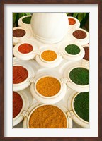 Framed Bowls of Spices from Above, Agra, India
