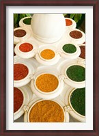 Framed Bowls of Spices from Above, Agra, India
