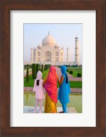 Framed Hindu Women with Veils in the Taj Mahal, Agra, India