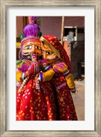 Framed Puppets For Sale in Downtown Center of the Pink City, Jaipur, Rajasthan, India