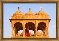 Framed Native woman, Tombs of the Concubines, Jaiselmer, Rajasthan, India