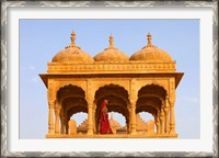 Framed Native woman, Tombs of the Concubines, Jaiselmer, Rajasthan, India