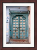 Framed Blue-painted door, Jojawar, Rajasthan, India