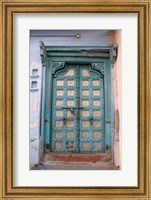 Framed Blue-painted door, Jojawar, Rajasthan, India