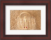 Framed Carving on the wall, Jain Temple, Ranakpur, Rajasthan, India.