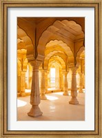 Framed Colonnaded gallery, Amber Fort, Jaipur, Rajasthan, India.