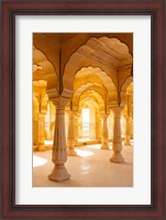 Framed Colonnaded gallery, Amber Fort, Jaipur, Rajasthan, India.