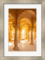 Framed Colonnaded gallery, Amber Fort, Jaipur, Rajasthan, India.