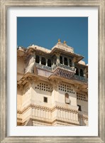 Framed Decorated balconies, City Palace, Udaipur, Rajasthan, India.