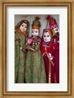 Framed Kathputli, traditional Rajasthani puppets, Pushkar, Rajasthan, India