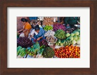 Framed Selling fruit in local market, Goa, India