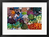 Framed Selling fruit in local market, Goa, India