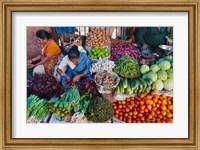 Framed Selling fruit in local market, Goa, India