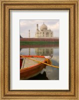 Framed Canoe in Water with Taj Mahal, Agra, India