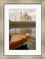 Framed Canoe in Water with Taj Mahal, Agra, India