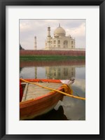 Framed Canoe in Water with Taj Mahal, Agra, India