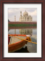 Framed Canoe in Water with Taj Mahal, Agra, India