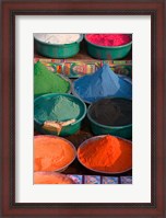 Framed Selling Holy Color Powder at the Market, Puri, Orissa, India