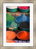 Framed Selling Holy Color Powder at the Market, Puri, Orissa, India