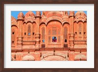 Framed Tourist by Window of Hawa Mahal, Palace of Winds, Jaipur, Rajasthan, India