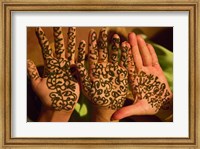 Framed Woman's Palm Decorated in Henna, Jaipur, Rajasthan, India