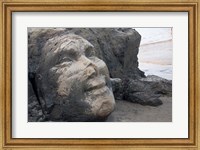 Framed Famous Face of Shiva on the Rock on Vagator Beach, Goa, India