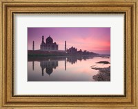 Framed Taj Mahal From Along the Yamuna River at Dusk, India