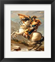 Framed Napoleon Crossing the Alps at the St Bernard Pass