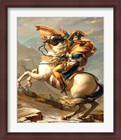 Framed Napoleon Crossing the Alps at the St Bernard Pass