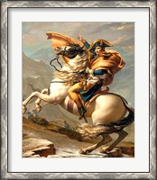 Framed Napoleon Crossing the Alps at the St Bernard Pass