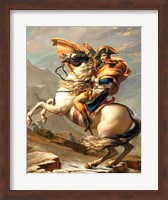 Framed Napoleon Crossing the Alps at the St Bernard Pass