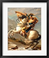 Framed Napoleon Crossing the Alps at the St Bernard Pass