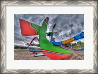 Framed Outrigger boats, called jukungs, on beach, Bali, Indonesia