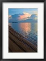 Framed Indonesia, Bali Sanur Beach with Mount Gunung Agung
