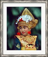 Framed Young Balinese Dancer in Traditional Costume, Bali, Indonesia