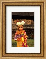 Framed Bride in Traditional Dress in Ulur Danu Temple, Lake Bratan, Bali, Indonesia