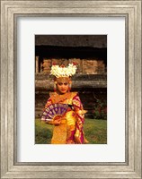 Framed Bride in Traditional Dress in Ulur Danu Temple, Lake Bratan, Bali, Indonesia