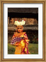 Framed Bride in Traditional Dress in Ulur Danu Temple, Lake Bratan, Bali, Indonesia