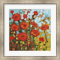 Framed Red Poppy Field