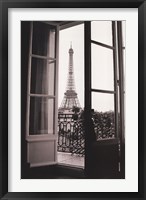 Framed Eiffel Tower through French Doors
