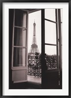 Framed Eiffel Tower through French Doors